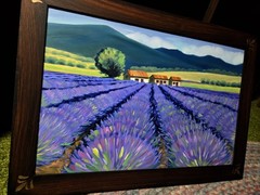 Original Impressionist Landscape Oil Painting Lavender France Alpes-Côte d’Azur