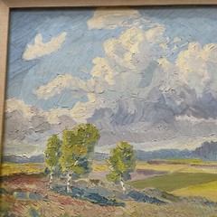 KALLE EKLUND ANTIQUE LANDSCAPE PAINTING IMPRESSIONISM WILD HORSES SANDZEN STYLE