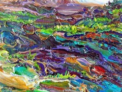 DOG IN THE WILD Arthur Robins Original Oil Surreal Abstract Fantasy Landscape