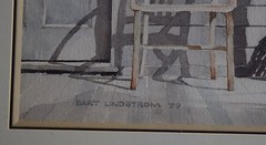 Bart Lindstrom large watercolor painting of southwest doorway, framed