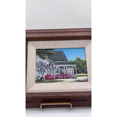 Pamela C Renfroe Original Oil Painting Framed Quilt Farmhouse Southern Folk Art