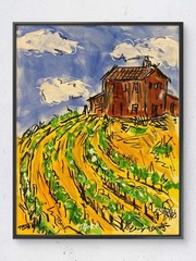 Original Hand Painted 11×14 Vineyard Canvas Acrylic Expressionist Wall Art