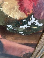 Richard M. Gibney 1955 Signed Oil Portrait Woman Antique Gilt Frame 37×31
