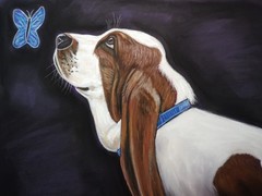 Basset Hound portrait,pet lover best gift, Original dog art painti