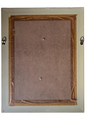 Handcrafted 3D Leather Art Of Mongolian Woman Walnut Frame Traditional Clothing