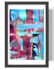 GUAJARDO Abstract Coral Reef in Ocean 9X6 Paper Signed COA Art