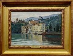 Anna Richards Brewster -1930 View of San Michele di Pagana in Italy-Oil painting
