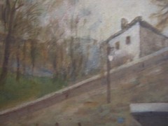 Old City France around 1900 Impressionist Signed Titled Miniature Antique