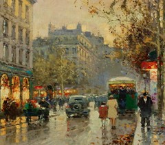 Paris Street by Edouard Cortes Art Giclee Printed Oil Painting Print