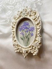 Forget-me-not Flowers Original Oil Painting | Blue Flower Art | Plants Vintage