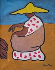 Diego Rivera Signed Mexican Modernist Oil Painting on Canvas Latin American Art