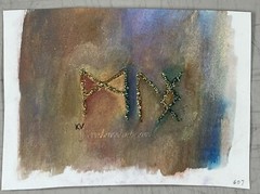 Mixed Media Painting Ink Metallic Powders and Dyes Kathryn Vaughn Fertility Flow
