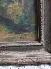 Antique Oil Painting Signe M.Hole 37 Size 17 3/4 X 23 1/2 X 1 3/4 Sold As Is Use