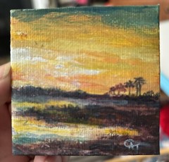 Painting Original art Island Sunset