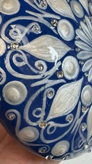 Distressed Blue And Pearl Mandala – Hand Painted Handmade Stone – By JaDeL