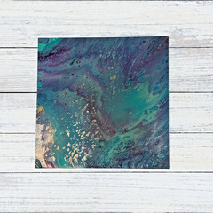 Cosmic Current Original Abstract Resin Fine Art Painting on Wood Panel Thick