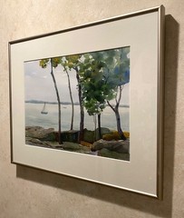 „Summer Sailing“ original watercolor by Shirley Blanchard framed 21 1/4 X 17 1/4