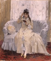 Berthe Morisot Signed Oil Painting on Canvas 16×24 in Impressionist Portrait ..