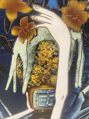 TING SHAO KUANG STYLE OIL ON CANVAS PAINTING FRAMED SIGNED 38×26”