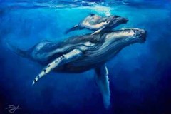 High Quality Oil Painting whale On Canvas Handpainted Modern Art wall Decor 36″