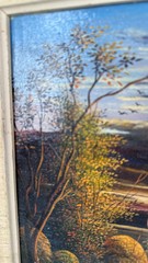 M Vosil Original Oil Painting 1983 Signed Tropical Landscape Palm Trees Framed