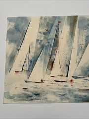 EXPRESSIONIST PAINTING SAILING MODERNIST MAURICE SILBER NAUTICAL ART FAMOUS