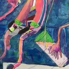 ALAIN DONATE CUBAN ART ORIGINAL MIXTA ,CARDBOARD SURREAL 23″X 28″ COLLECTION