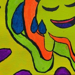 Trippy Acrylic Meme Emoji Painted Canvas