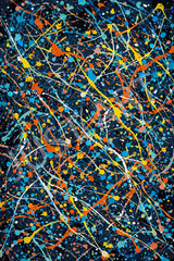 24×36 in Abstract Expressionist Canvas Art Print – Modern Action Style Wall Art