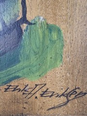 2x Vintage Original Signed Erik A Eriksen Paintings 14×9.5 Norwegian Folk Art