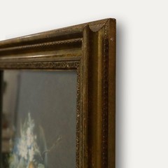 Framed Early 20th Century Watercolour – Still Life with Flowers and Peaches