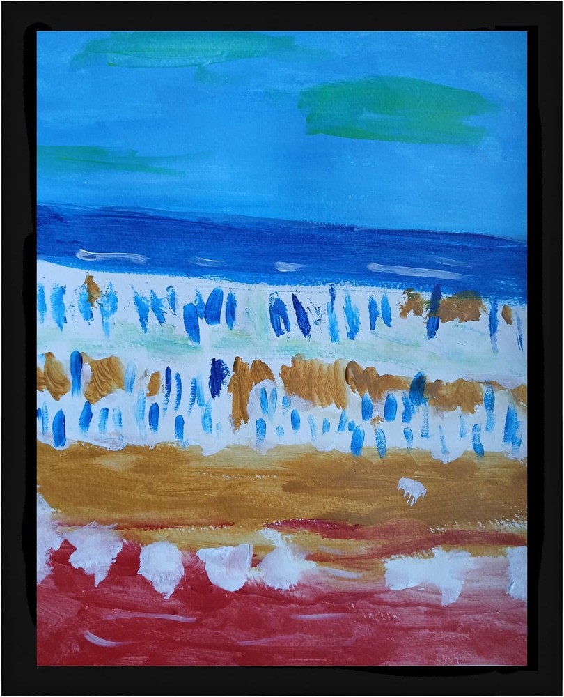 Abstract/Expressionism 11×14 Ocean Waves Hand Made one of a kind Art Painting