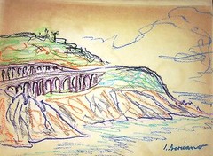 JUAN SORIANO 12″ x 9.5” COLOR CRAYON ON THICK PAPER DRAWING