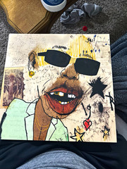 Abstract Pop Art Portrait Painting of Man Wearing Sunglasses, Unframed
