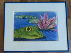 ORIGINAL OLDER WATERCOLOR ON PAPER FRAMED/MATTED 16.5″ X 20″ SIGNED CALI ARTIST