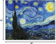 Large Black Framed Starry Night Van Gogh Oil Paintings Reproduction Canvas Print