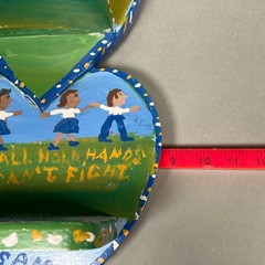 Sam The Dot Man McMillan Folk Art Original Hand Painted Heart Shelf SIGNED, NC