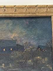 MOON LIGHT LIT PAINTING NOCTURNAL COASTAL NAUTICAL 19TH TO 20TH CENTURY MYSTERY