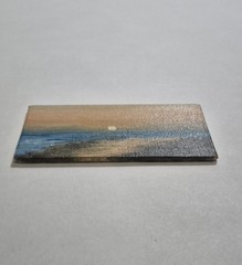 Sunset Ocean Oil Painting Original Art Landscape 2 x 4 Mini Art