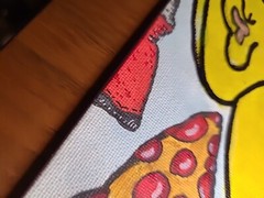Original Painting Eyes On The Prize Pizza Glue Ocular Injury Feces Lowbrow Toons