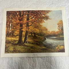 “Autumn Glory” Robert Wood Textured Print 16”x12” On Canvas D.A.C. N.Y. USA