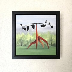 Joanne Rochon Oil Painting „Calder Mobile at Storm King“ Modernist Landscape