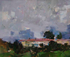 Oil painting Hills Ukrainian painter Canvas Decor Unframed original landscape