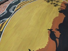 AUSTRALIAN ABORIGINAL ARTWORK RAINBOW SERPENT CENTRAL OUTBACK 74cm X 59cm