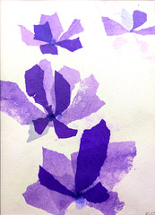 Original Art. Collage on 9×12 inch Art Paper. ‚Violet Bloom‘