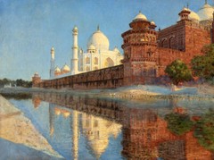 Art Giclee Printed Oil Painting Print Agra Taj Mahal