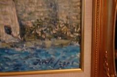 LG FRAMED ORIGINAL OIL EL MORRO CASTLE & BAY OLD HAVANA, CUBA ARTIST HECTO VIDAL