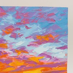 Sunset Over Marsh Painting Oil Original Low Country Art Evening Sky Scenery Art