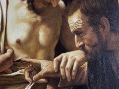 Caravaggio oil on canvas “The Incredulity of Saint Thomas” 30″x40 Inches