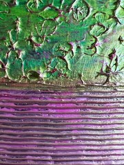 Pinky’s Green (New) 36x12x1.5 In. Acrylic Thick Textured Original Art